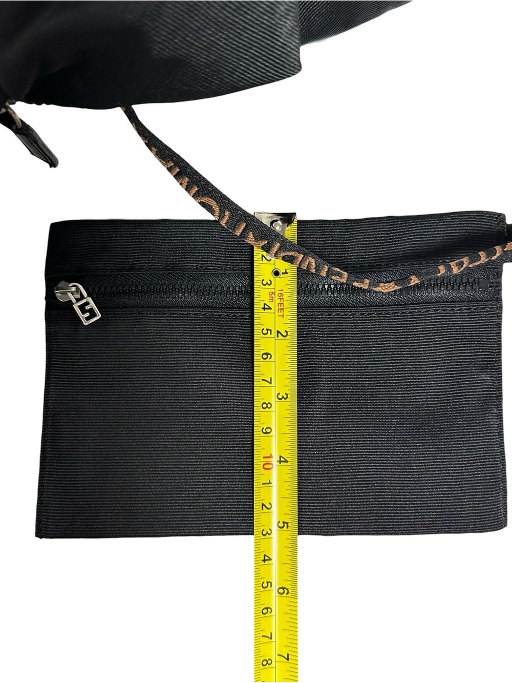FENDI Roma Black & Tan Nylon Medium Hobo Shoulder Bag with Pochette - Picture 12 of 16